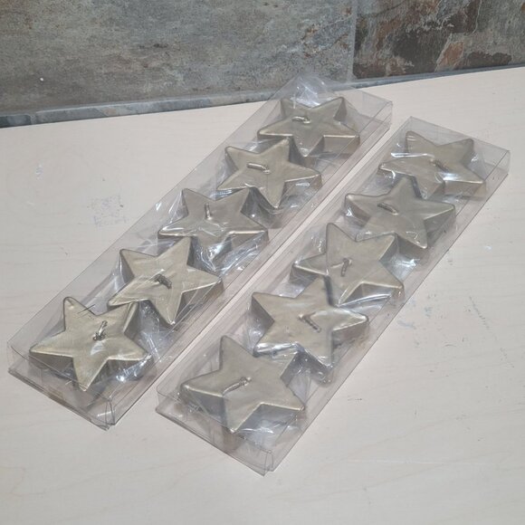 Star Shaped Decorative Floating Unscented Candles Set of 2 - Picture 2 of 9